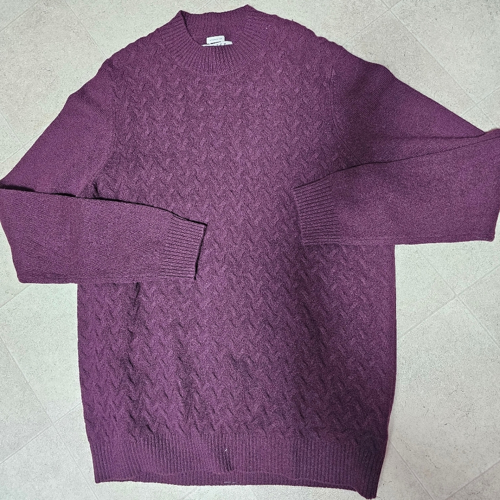 Joseph Abboud Modern Fit Mock Neck Sweater XLT Wine Wool Blend Well-dressed Man